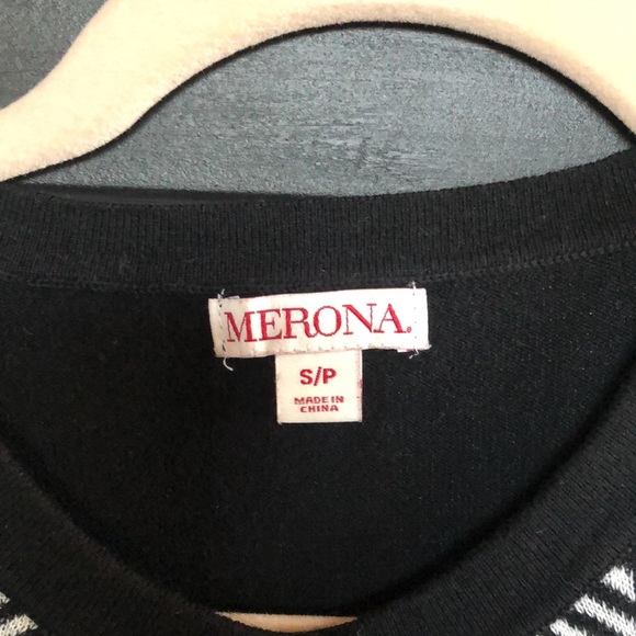 Merona sweater. Black and white chevron striped. Size S - Picture 3 of 5